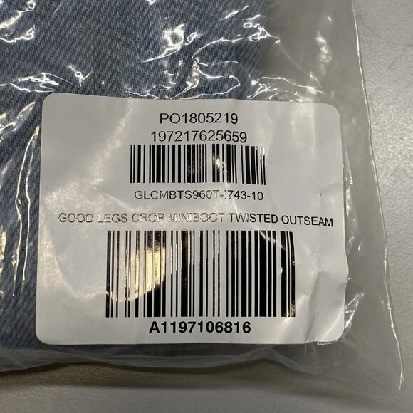 NEW GOOD AMERICANS Good Legs Crop Mini Boot Jeans – Light Blue Soft Tech – 10 - Picture 2 of 10